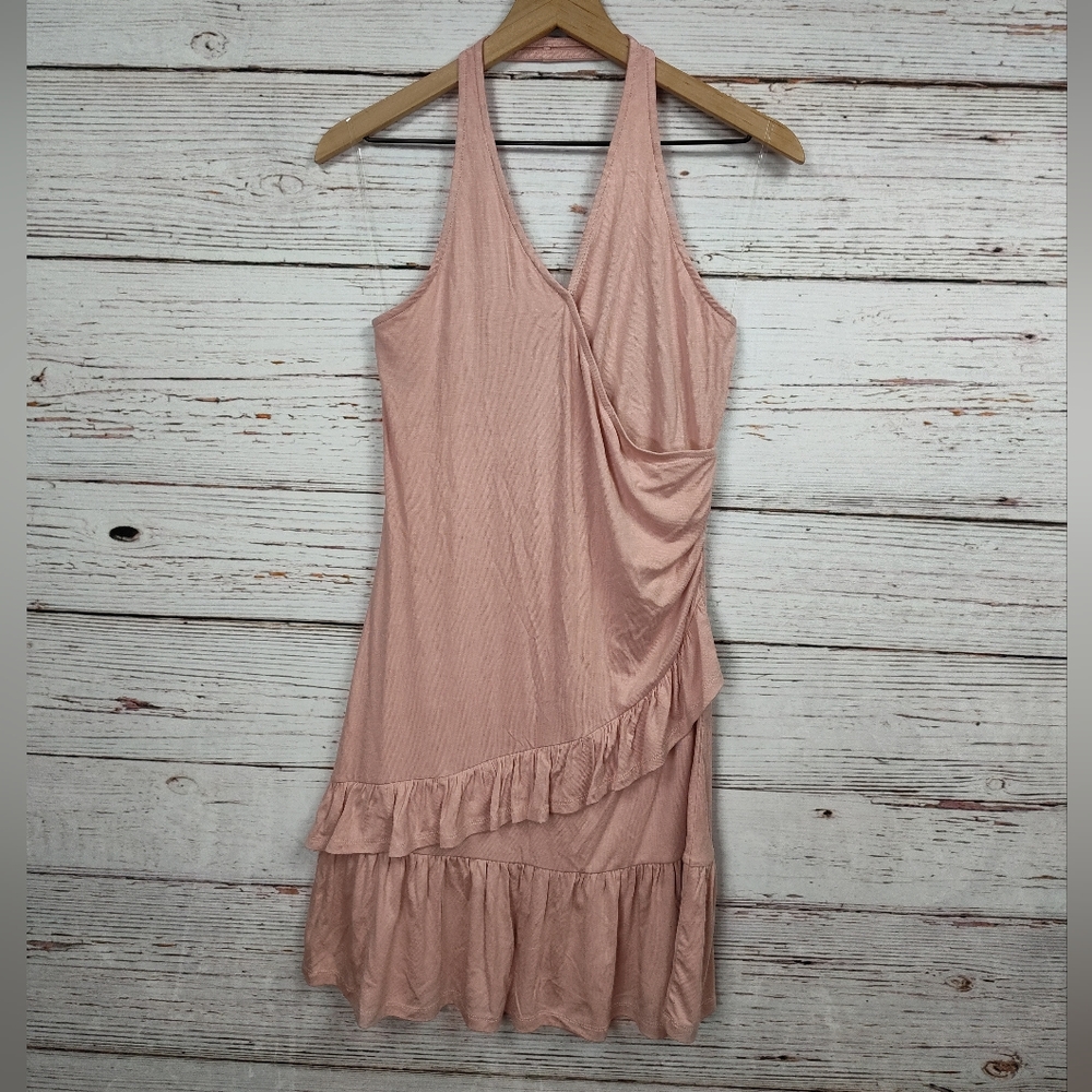 Doe & Rae Ruffle Hem Halter Dress - Picture 3 of 8